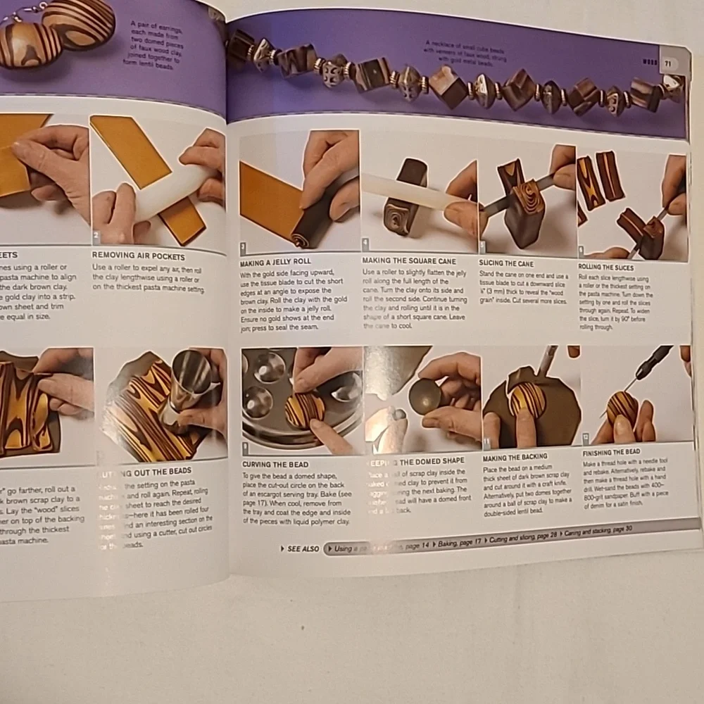 Making Polymer Clay Beads Step Book By Step Book By Carol Blackburn Jewelry - Picture 15 of 16